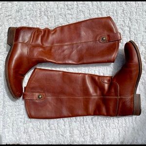 Frye Melissa Button Cognac Leather Knee High 7B